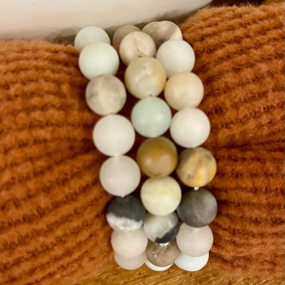 Multicolor Stone Beaded Bracelet Set - image 2